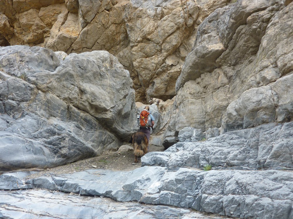 Me climbing up a slippy section ahead of the others