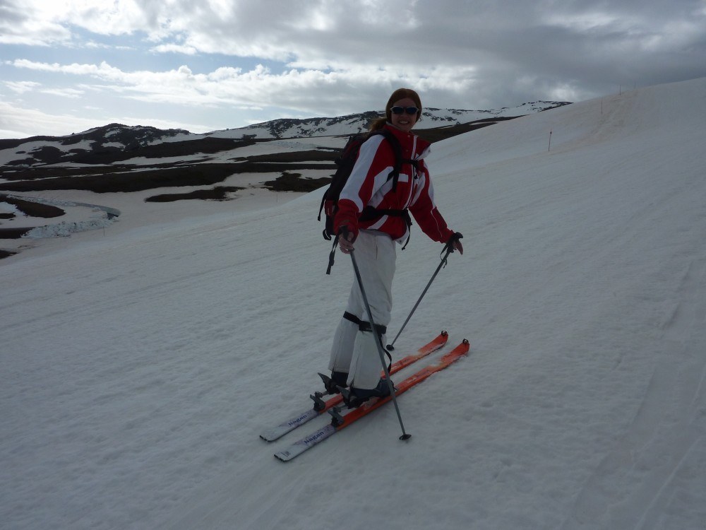 Auntie Emma. She is a good skier and looks after us sometimes