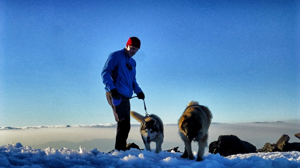 After many hours we eventually make the summit. Us with Ian