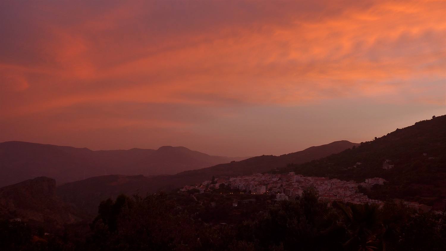 Beautiful sunset over our home town