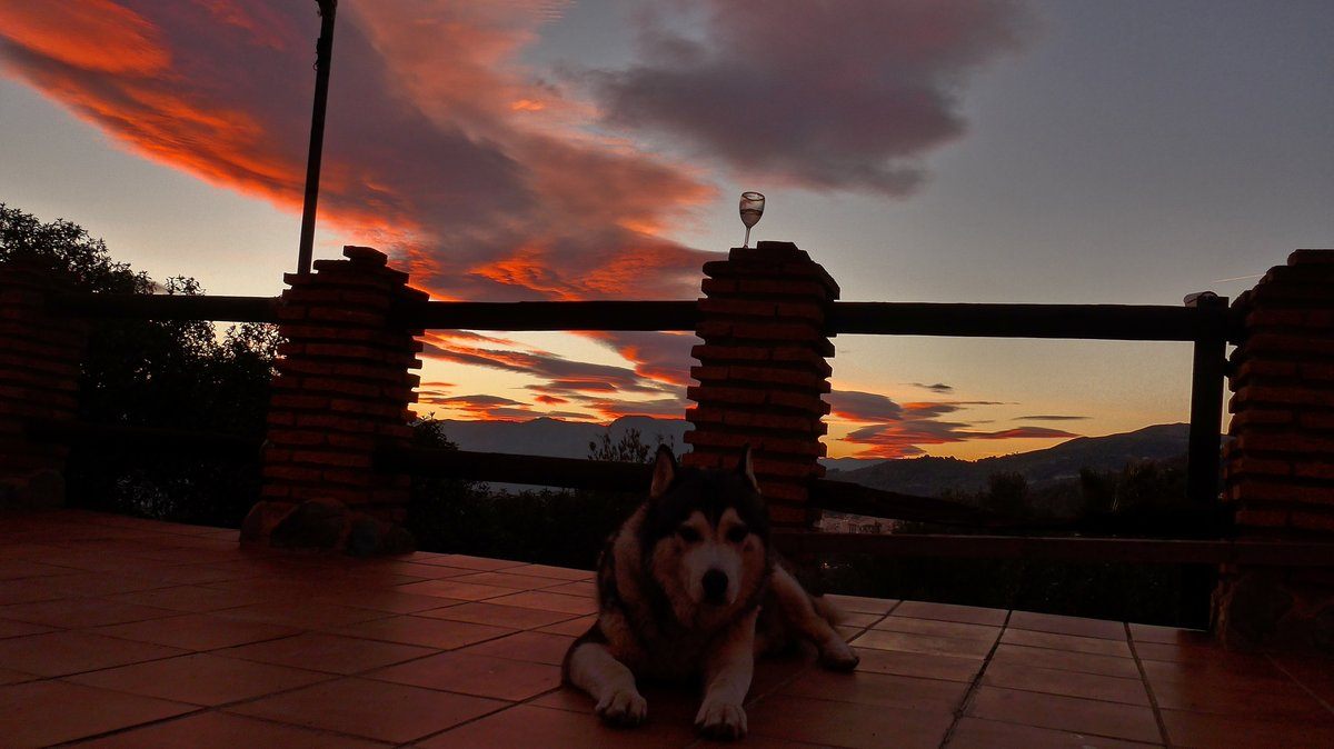 Hu'mum wanted a picture of us with the cloud sunset. Neither of us wanted to participate